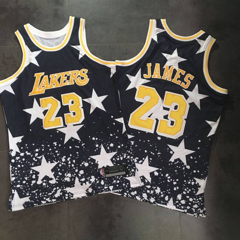 Lakers 23 Lebron James Black Independence Day Stitched Basketball Jersey