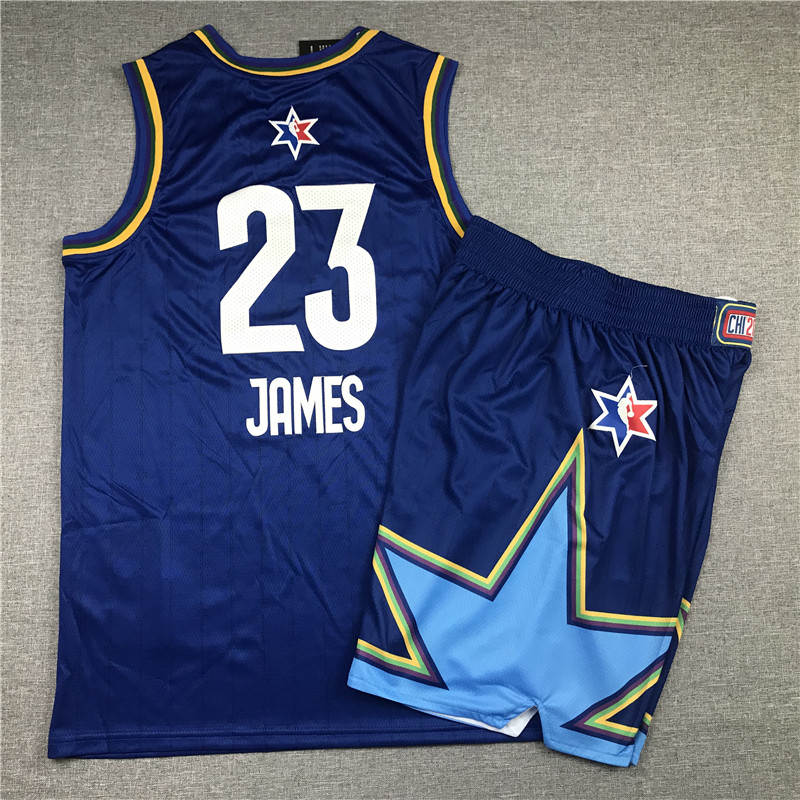 Lakers 23 Lebron James Blue 2020 NBA All Star Jordan Brand Swingman Jersey(With Shorts)