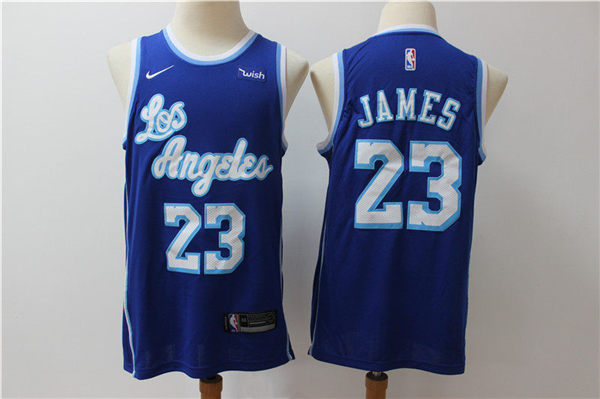 Lakers 23 Lebron James Blue Nike Swingman Jersey