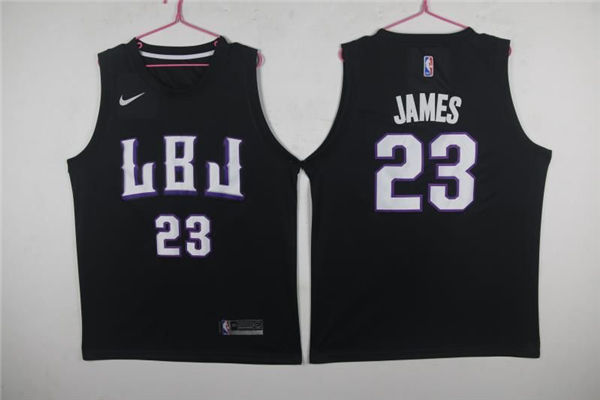 Lakers 23 Lebron James LBJ Black  Swingman Jersey