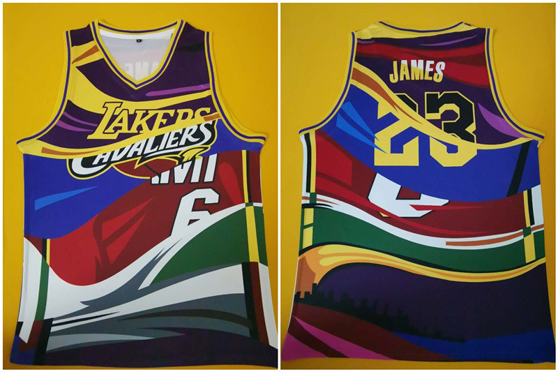 Lakers 23 Lebron James Multi Color Swingman Jersey