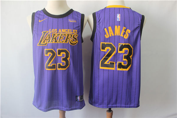 Lakers 23 Lebron James Purple 2019 City Edition  Swingman Jersey