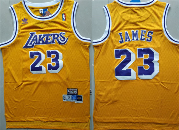 Lakers 23 Lebron James Yellow Hardwood Classics Jersey