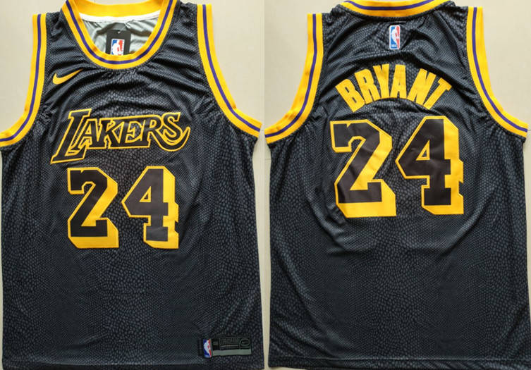 Lakers 24 Kobe Bryant Black 2018 19 City Edition  Swingman Jersey