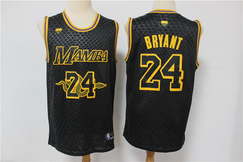 Lakers 24 Kobe Bryant Black Mamba Swingman Jersey
