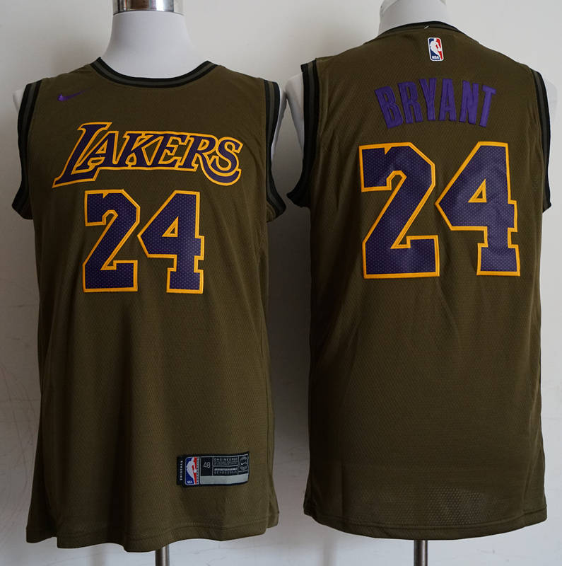 Lakers 24 Kobe Bryant Olive  Swingman Jersey