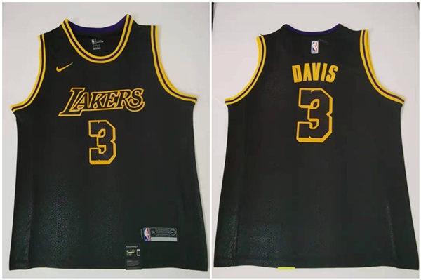 Lakers 3 Anthony Davis Black Nike City Edition Swingman Jersey