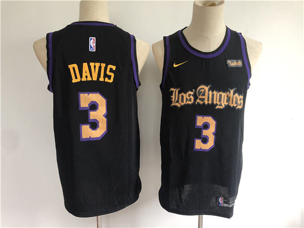Lakers 3 Anthony Davis Black Nike Swingman Jersey