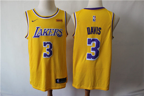 Lakers 3 Anthony Davis Yellow Nike Swingman Jersey
