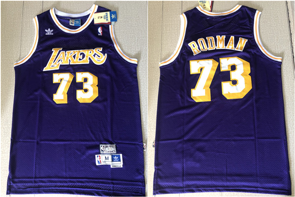 Lakers 73 Dennis Rodman Purple Hardwood Classics Jersey
