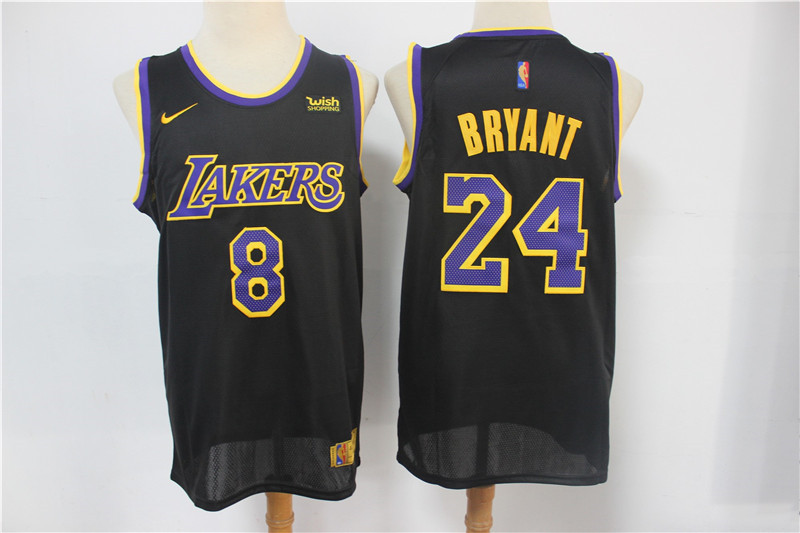 Lakers 8 & 24 Kobe Bryant Black 2021 Earned Edition Nike Swingman Jersey