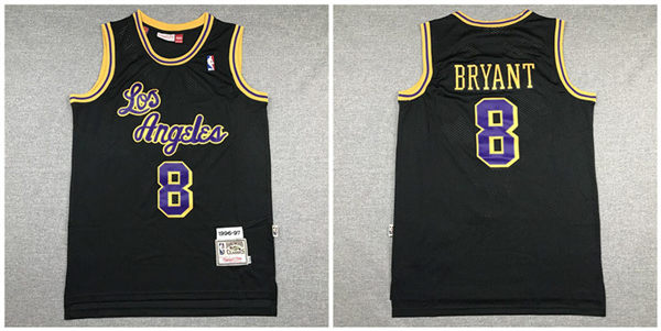 Lakers 8 Kobe Bryant Black 1996 97 Hardwood Classics Swingman Jersey