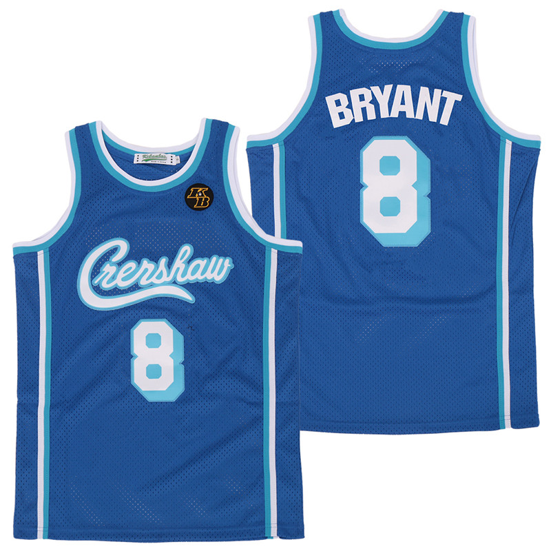 Lakers 8 Kobe Bryant Light Blue KB Patch Swingman Jersey