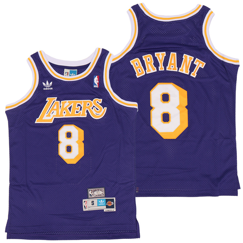 Lakers 8 Kobe Bryant Purple Adidas Hardwood Classics Jersey