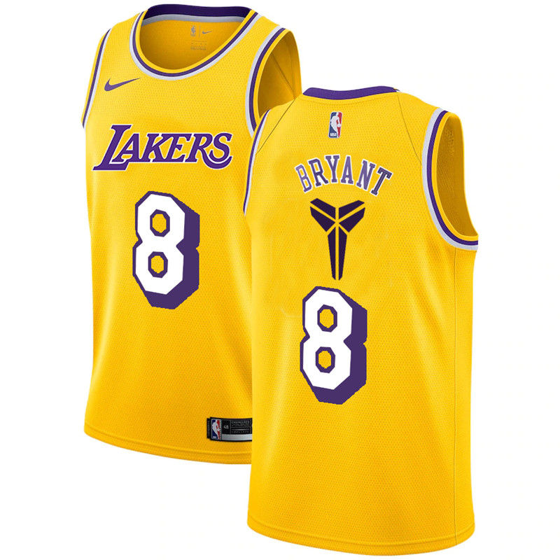 Lakers 8 Kobe Bryant Yellow Nike Swingman Jersey