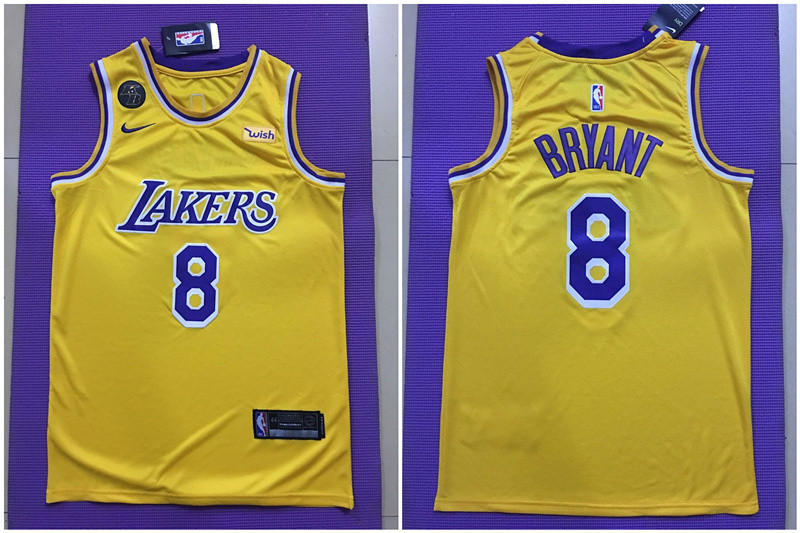 Lakers 8 kobe Bryant Yellow Commemorative Edition Nike Swingman Jersey