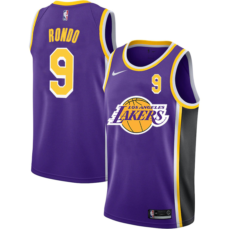 Lakers 9 Rajon Rondo Purple 2020 2021 New City Edition Nike ...