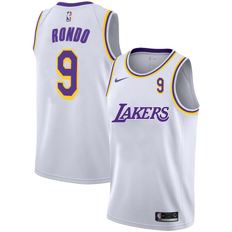 Lakers 9 Rajon Rondo White 2020 2021 New City Edition Nike ...
