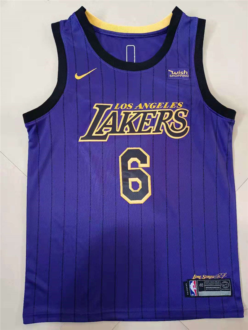 Lakers James 6 purple jersey