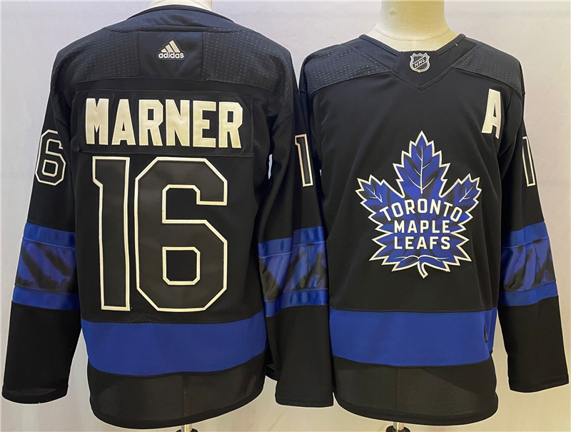 Leafs 16 Mitchell Marner Black Alternate Premier Breakaway Reversible Adidas Jersey