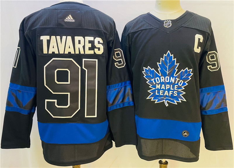 Leafs 91 John Tavares Black Alternate Premier Breakaway Reversible Adidas Jersey