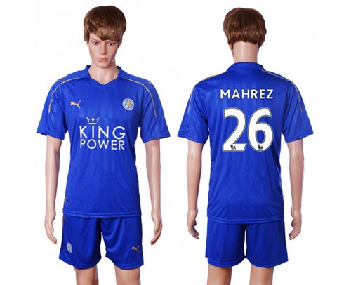 Leicester City 26 Mahrez Home Soccer Club Jersey