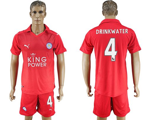 Leicester City 4 Drinkwater Away Soccer Club Jersey