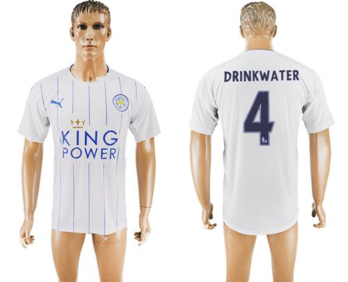 Leicester City 4 Drinkwater SEC Away Soccer Club Jersey