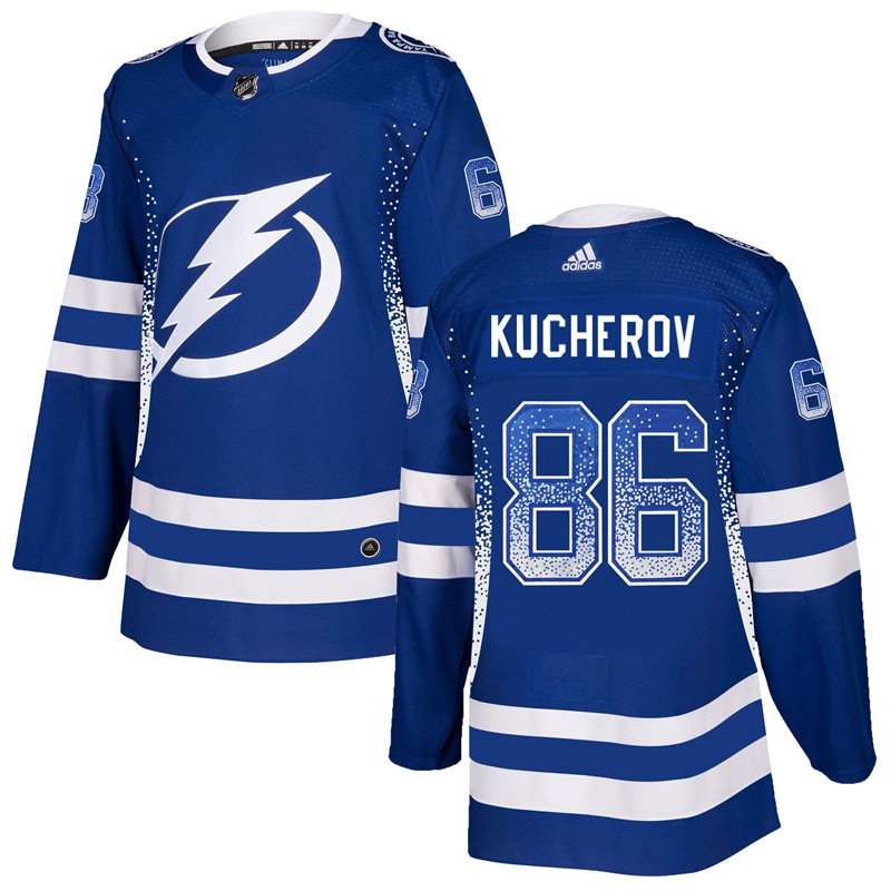 Lightning 86 Nikita Kucherov Blue Drift Fashion  Jersey