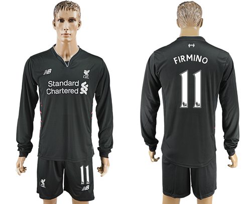 Liverpool 11 Firmino Away Long Sleeves Soccer Club Jersey