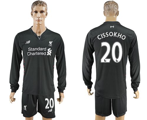 Liverpool 20 Cissokho Away Long Sleeves Soccer Club Jersey