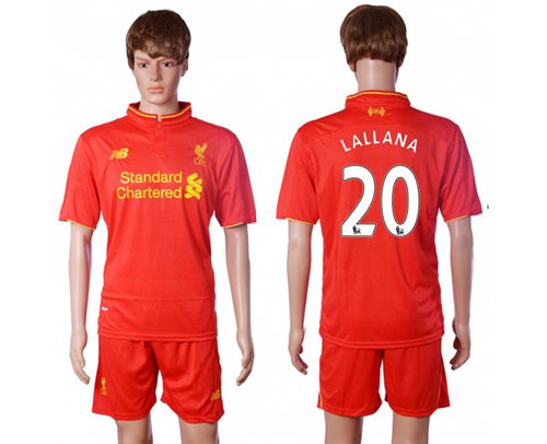 Liverpool 20 Lallana Red Home Soccer Club Jersey
