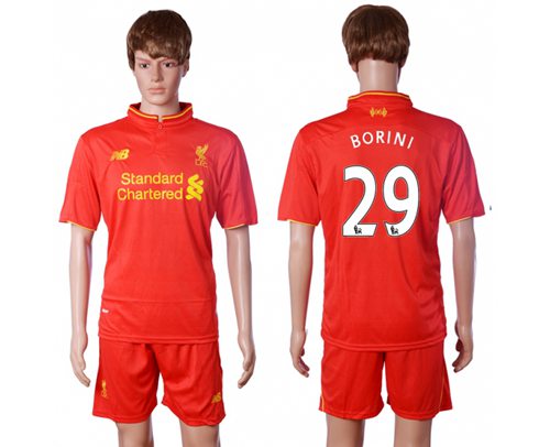 Liverpool 29 Borini Red Home Soccer Club Jersey