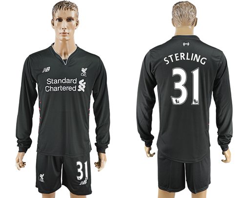 Liverpool 31 Sterling Away Long Sleeves Soccer Club Jersey