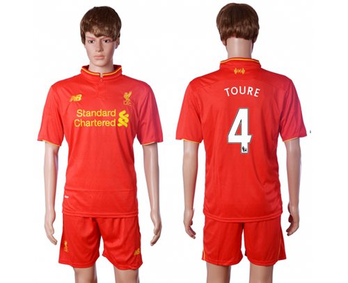 Liverpool 4 Toure Red Home Soccer Club Jersey