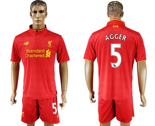 Liverpool 5 Agger Red Home Soccer Club Jersey