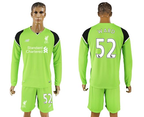 Liverpool 52 Ward Green Goalkeeper Long Sleeves Soccer Club Jersey