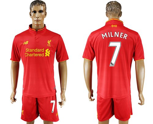 Liverpool 7 Milner Red Home Soccer Club Jersey