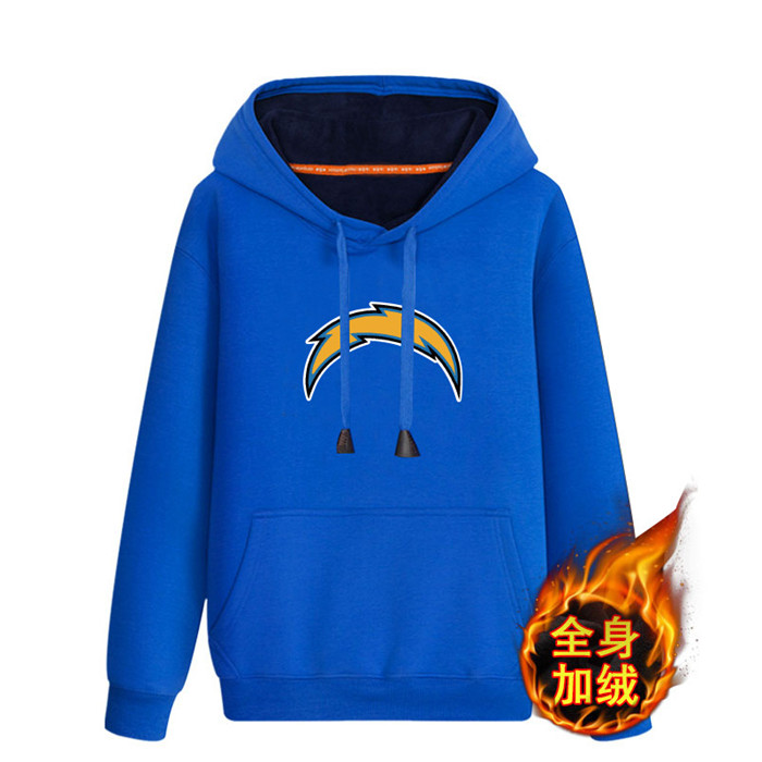 Los Angeles Chargers Blue Men's Winter Thicken NFL Pullover Hoodie