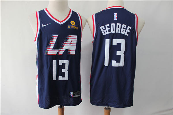 Los Angeles Clippers #13 Paul George 2019 20 City Navy Jerseys