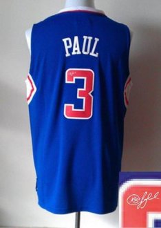 Los Angeles Clippers Revolution 30 Autographed 3 Chris Paul Blue Stitched NBA Jersey