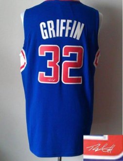 Los Angeles Clippers Revolution 30 Autographed 32 Blake Griffin Blue Stitched NBA Jersey