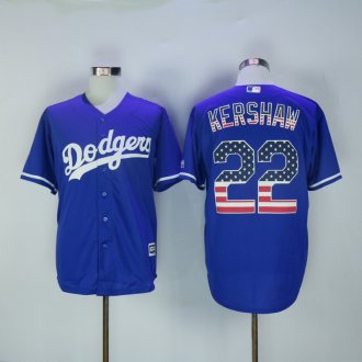 Los Angeles Dodgers 22 Clayton Kershaw USA Flag Fashion MLB Jersey