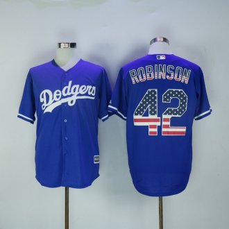 Los Angeles Dodgers 42 Jackie Robinson USA Flag Fashion MLB Jersey