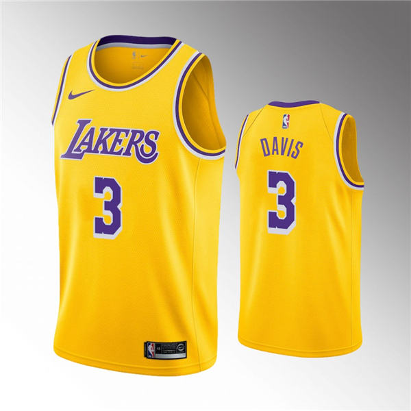 Los Angeles Lakers #3 Anthony Davis 2019 20 Icon Jersey   Gold