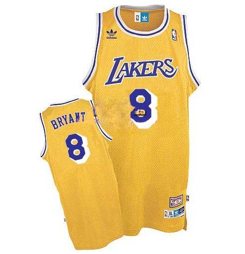 Los Angeles Lakers Bryant 8 yellow Throwback Jersey