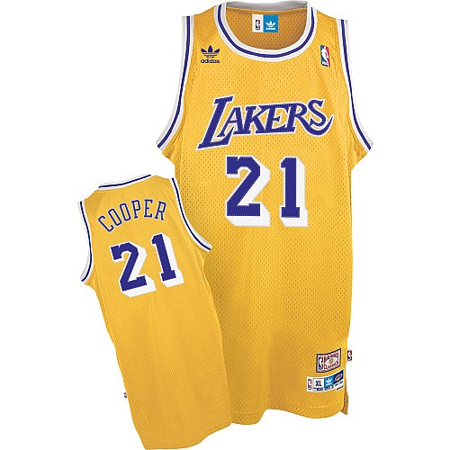 Los Angeles Lakers Cooper 21 Yellow Throwback Jerseys