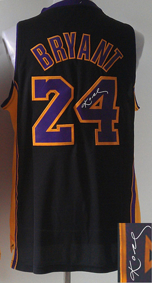 Los Angeles Lakers Revolution 30 Autographed 24 Kobe Bryant Black Stitched NBA Jersey