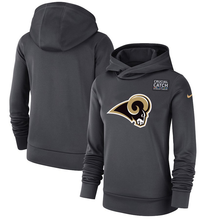 Los Angeles Rams Anthracite Women's  Crucial Catch Performance Hoodie