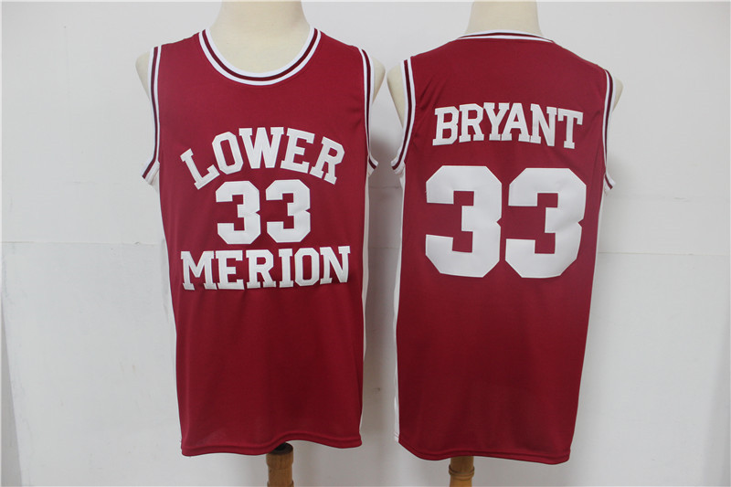 Lower Merion Aces 33 Kobe Bryant Red High School Basketball Jersey